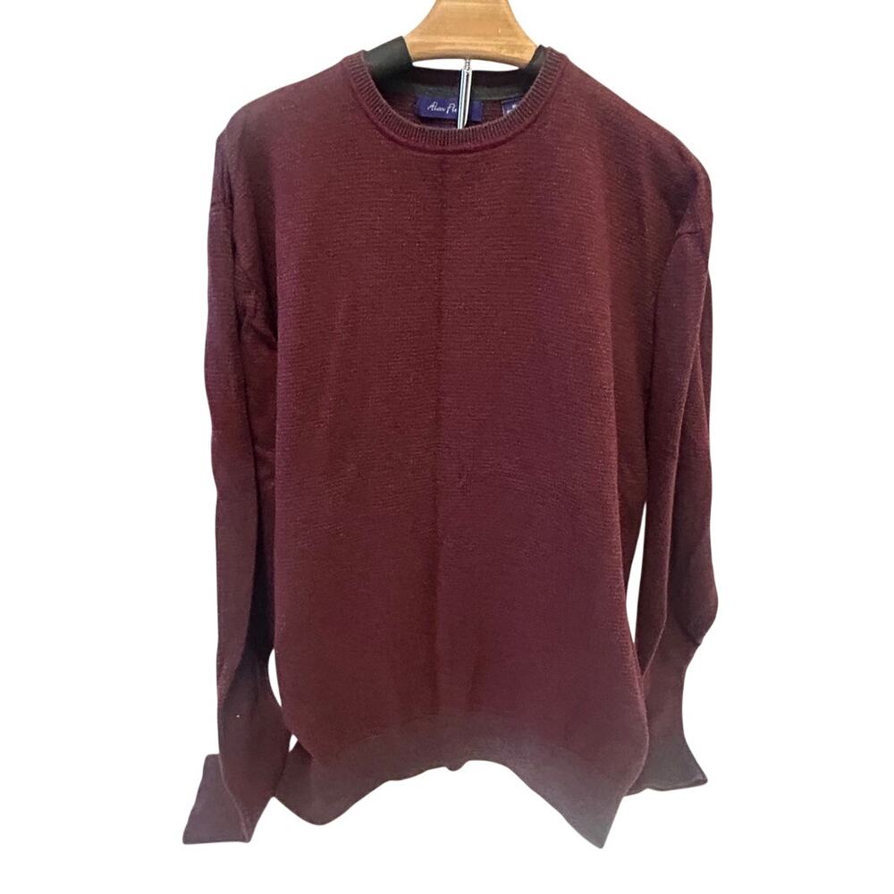 Alan Flusser cotton silk cashmere blend men's sweater sz xl Burgandy
